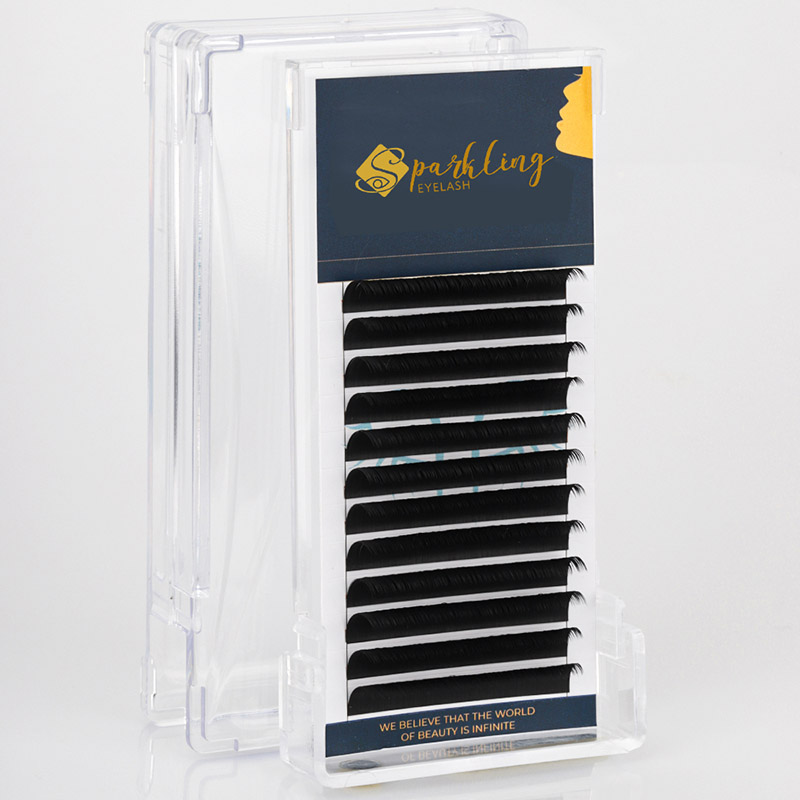 12 Strips Easy Fan Volume Lash Extensions 0,07 D Curl Koreaanse PBT-wimpers