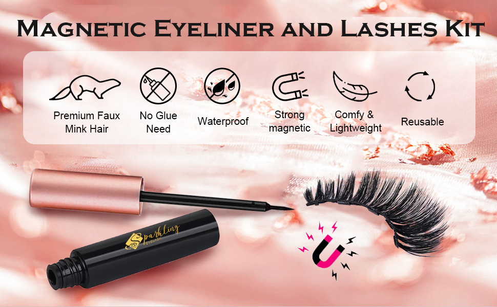 Omarm je mooie zelf met 5D Faux Mink Lashes en magnetische wimpers met eyeliner