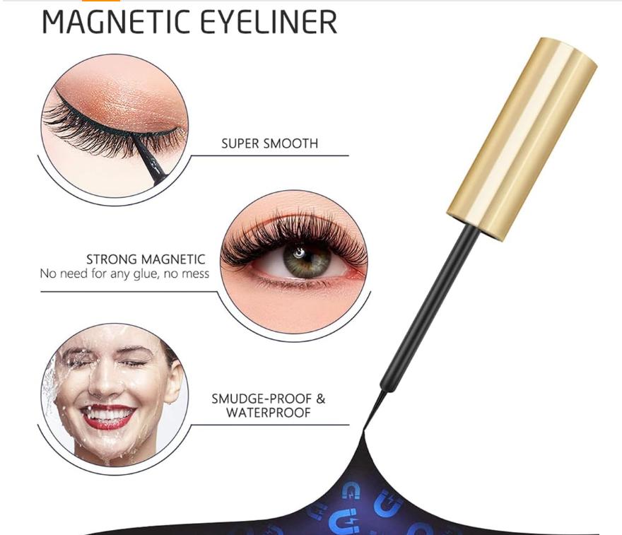 Bereik moeiteloos mooie wimpers met de magnetische eyeliner en wimperset