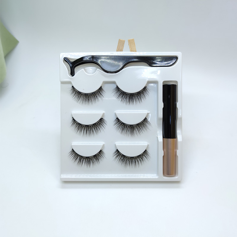 3 paar magnetische wimpers kit met pincet applicator