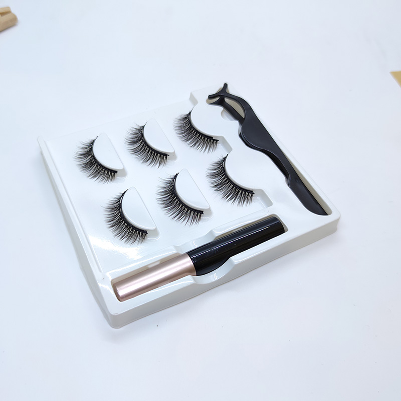 3 paar magnetische wimpers met waterdichte magnetische eyeliner