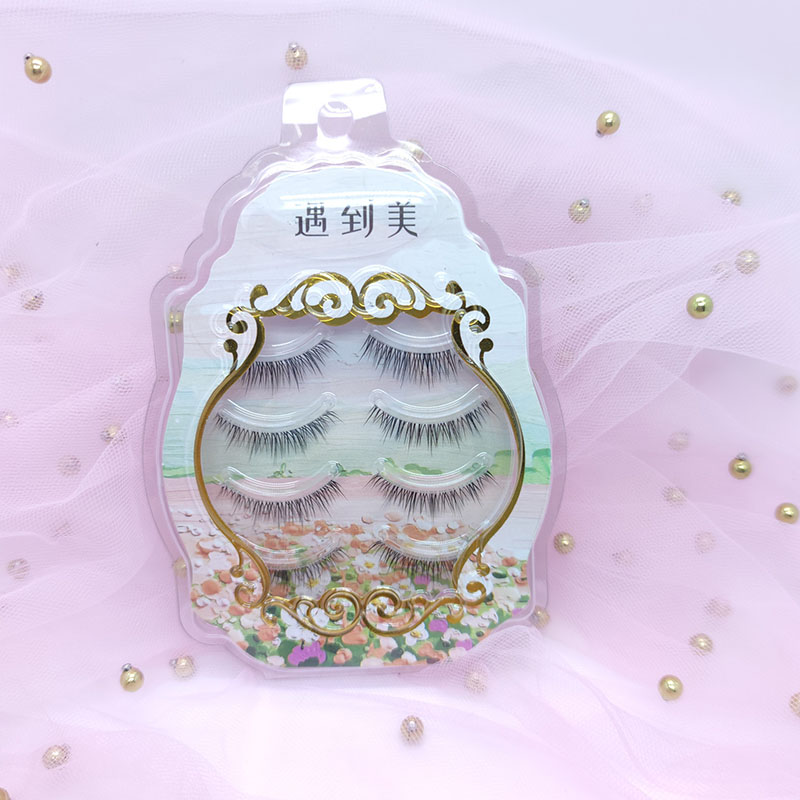 3D Faux Mink Lashes 4 paar synthetische wimpers met transparant bandvolume