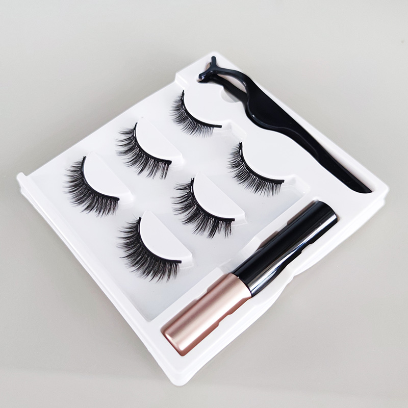 3D magnetische wimpers natuurlijke look met eyeliner en pincet