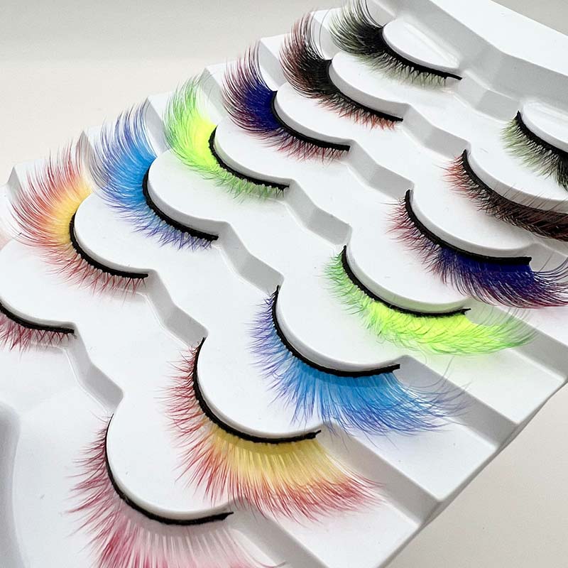 7 paar kleur Cat Eye valse wimpers