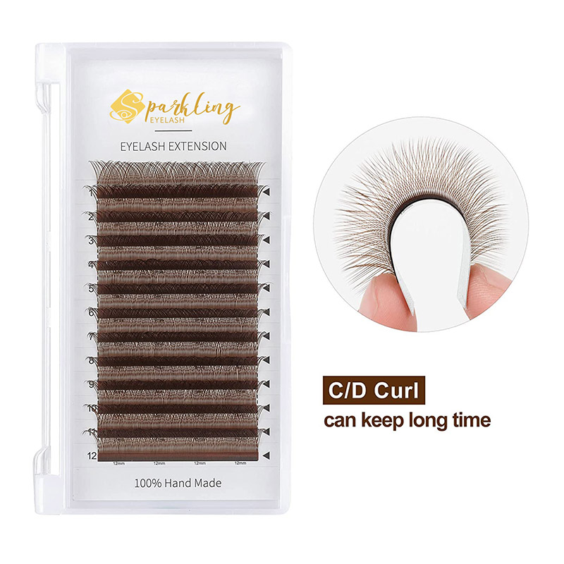 YY Wimpers Verlenging Wimpers Bruin C Krultang 0.07mm 8-15mm Gemengde Lash